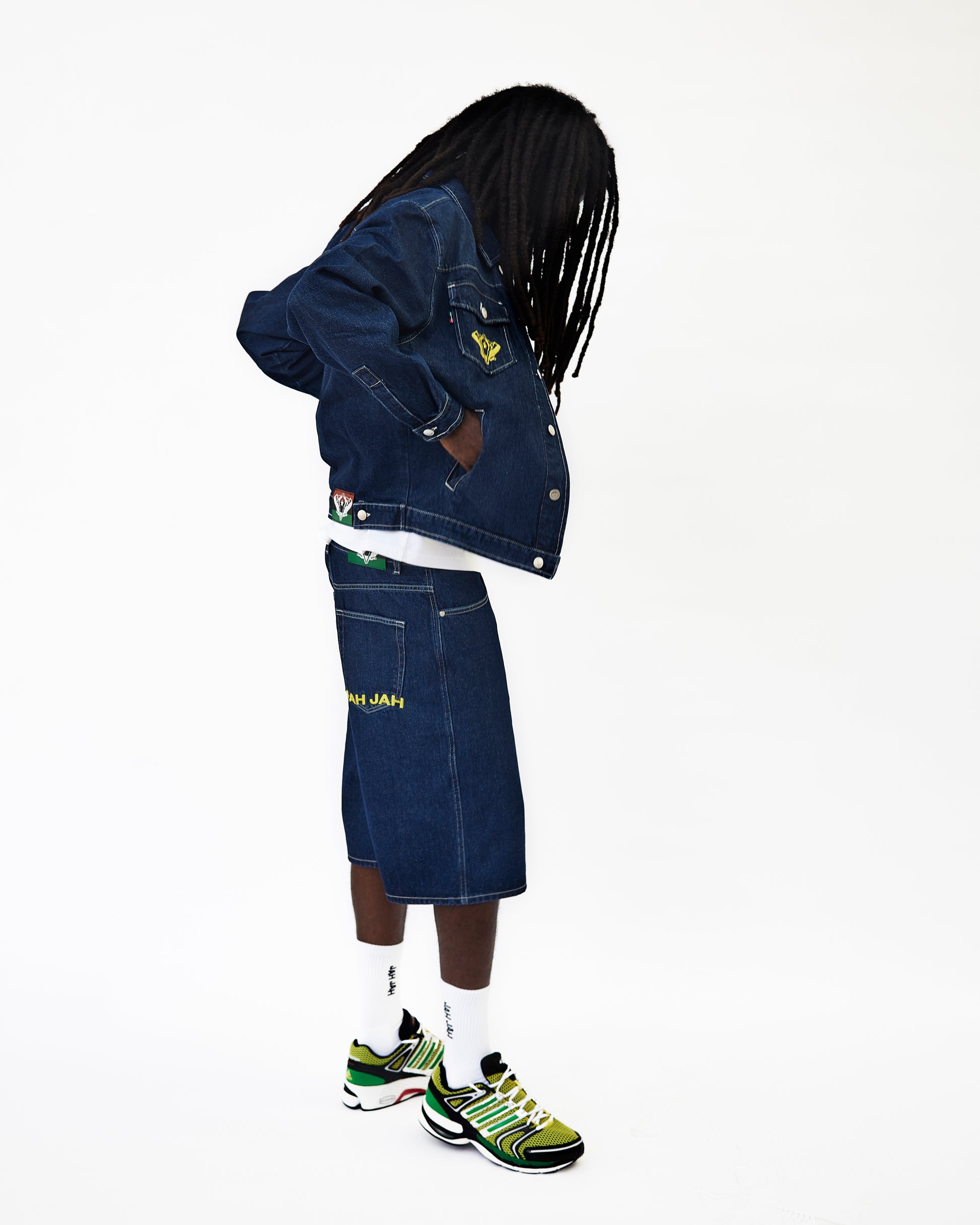 DARK OCEAN BLUE LOGO DENIM SHORT