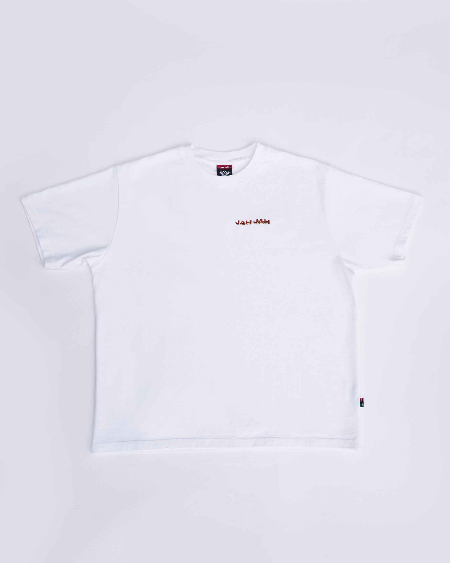 WHITE EMBROIDERED LOGO T-SHIRT