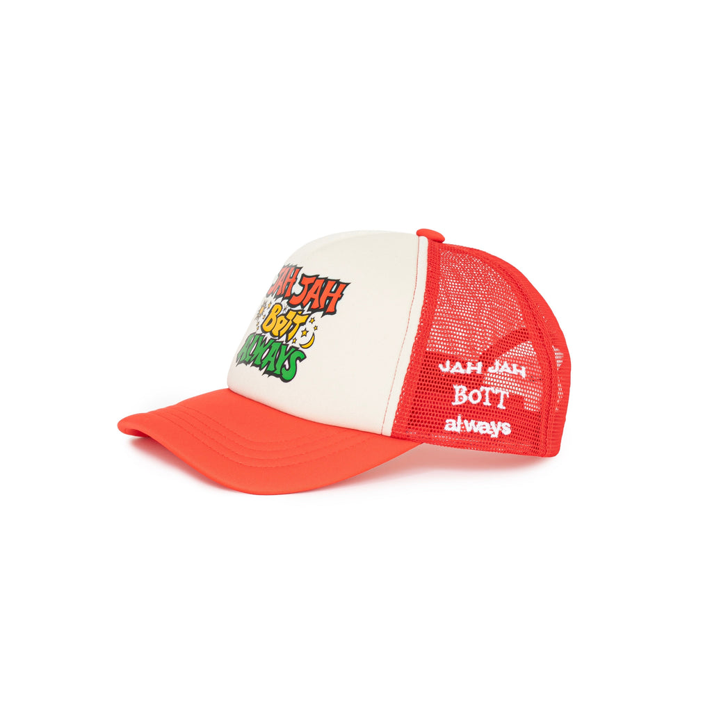 JAH JAH x always x BoTT 5-Panel Trucker Cap - Red side