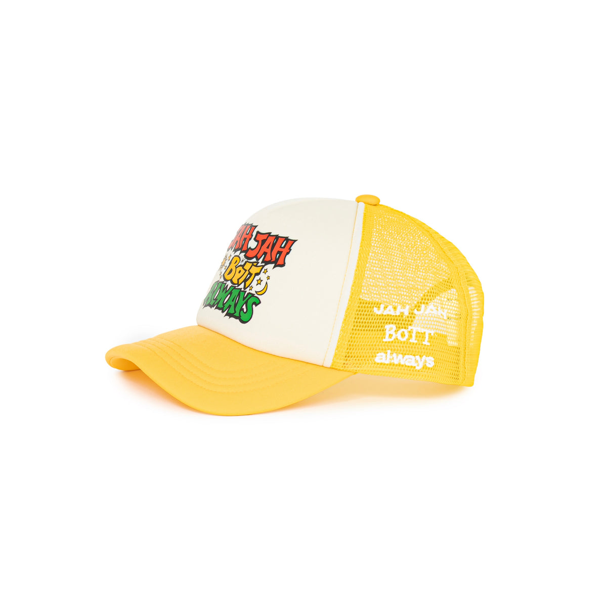 JAH JAH x always x BoTT 5-Panel Trucker Cap - Yellow side