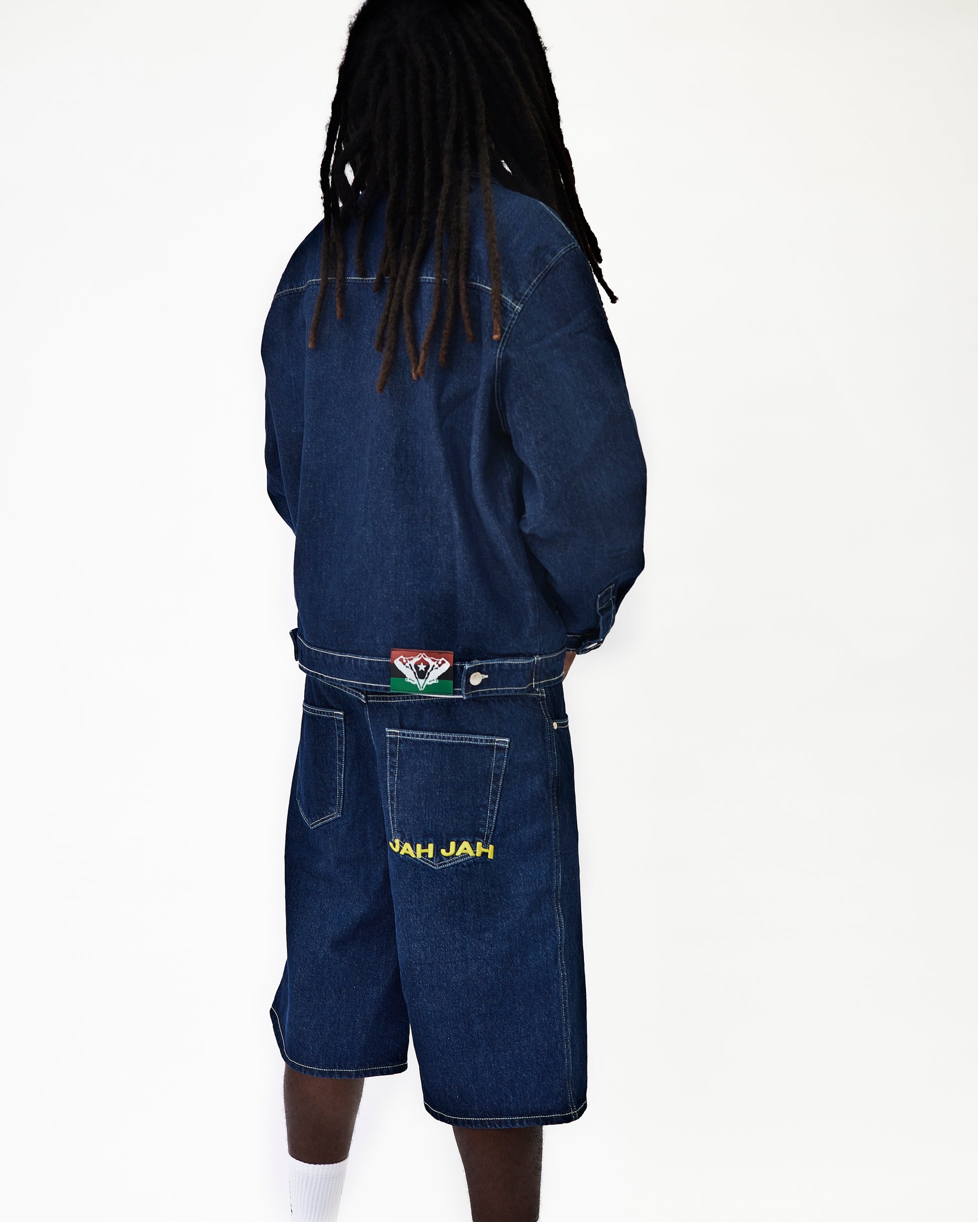 DARK OCEAN BLUE LOGO DENIM SHORT