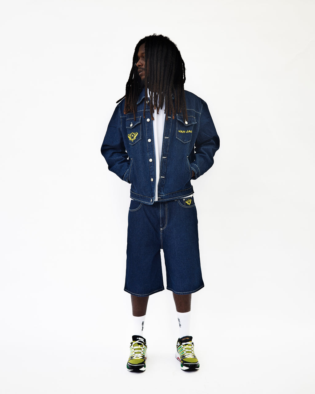 DARK OCEAN BLUE LOGO DENIM SHORT