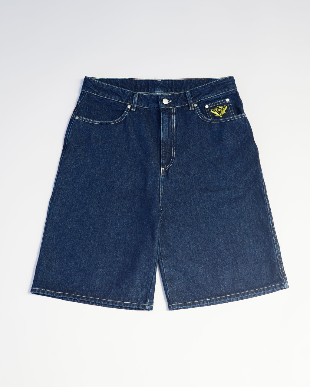 DARK OCEAN BLUE LOGO DENIM SHORT