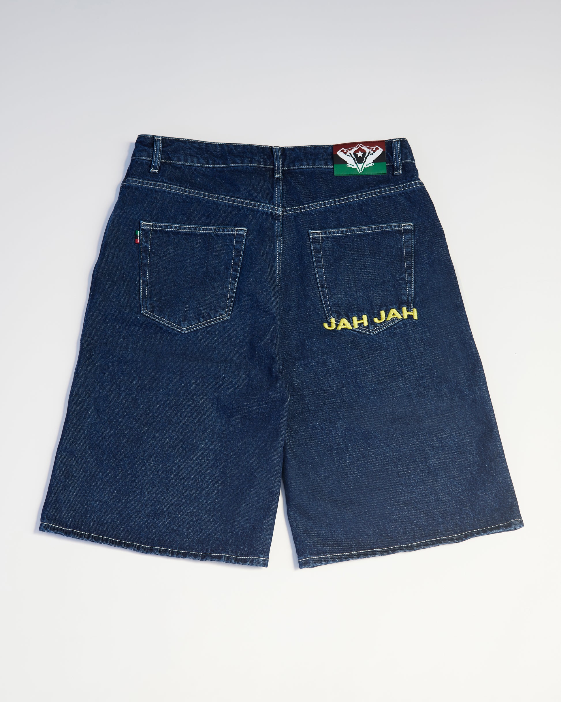 DARK OCEAN BLUE LOGO DENIM SHORT